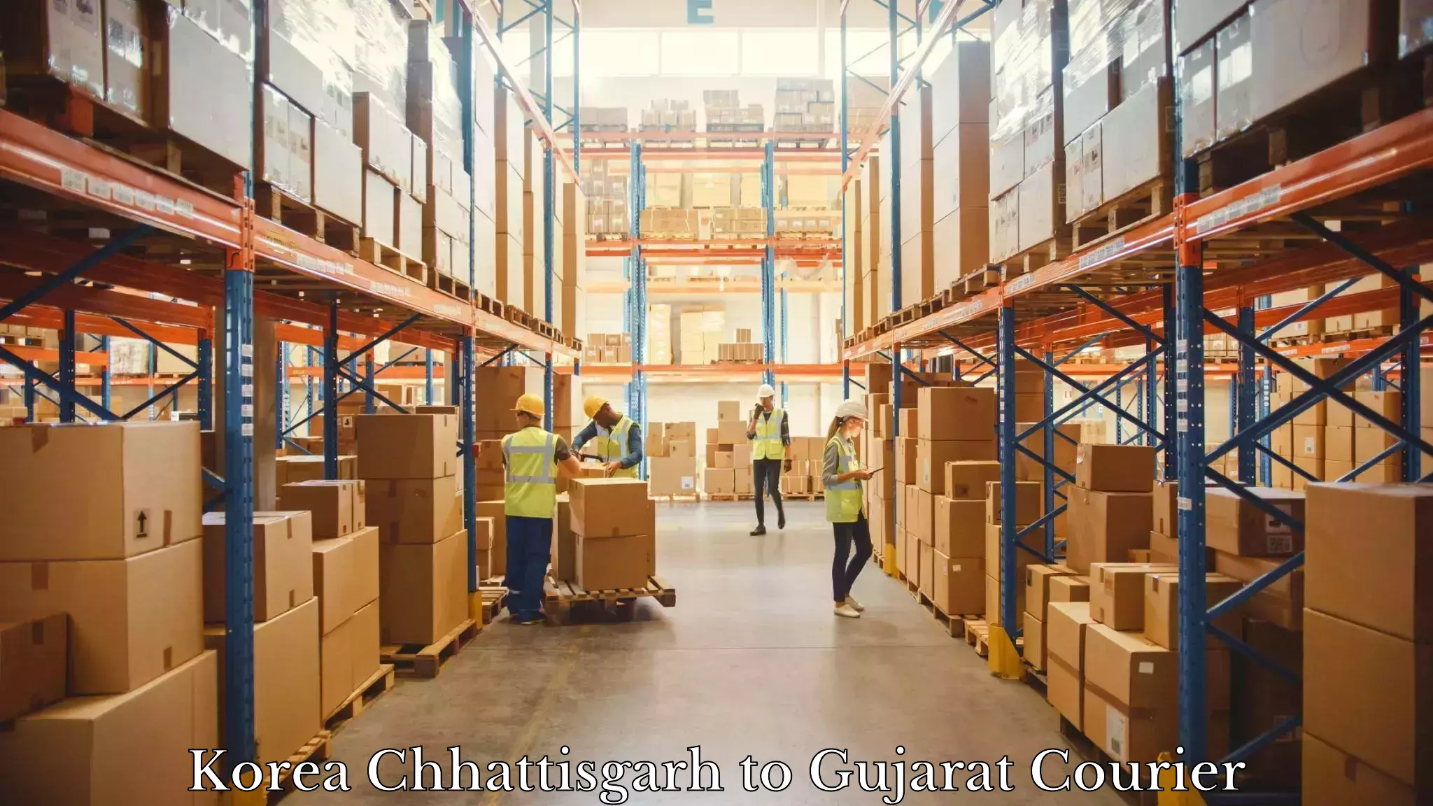Automated shipping processes in Korea Chhattisgarh to Gujarat