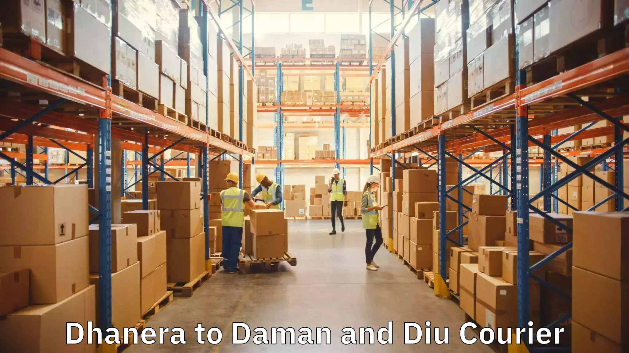 Professional goods transport Dhanera to Diu