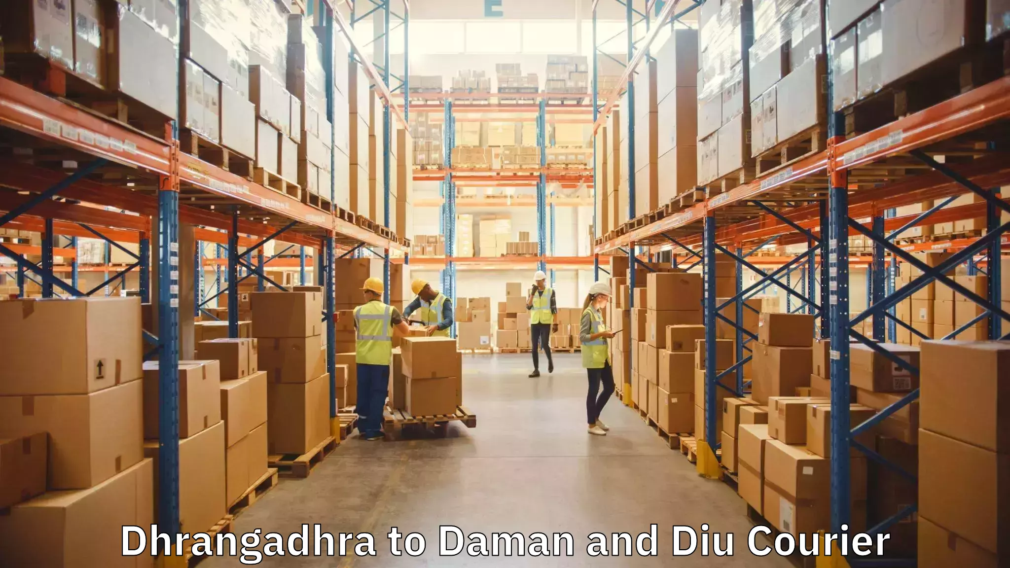Custom moving plans Dhrangadhra to Daman and Diu