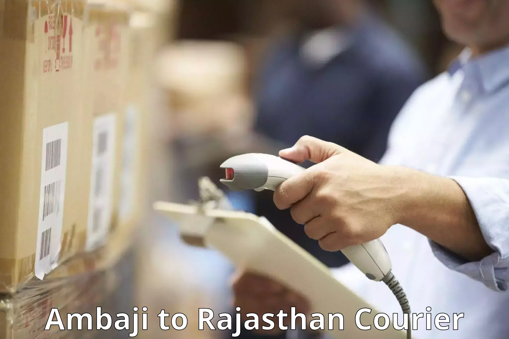 Streamlined baggage courier in Ambaji to Raisingh Nagar