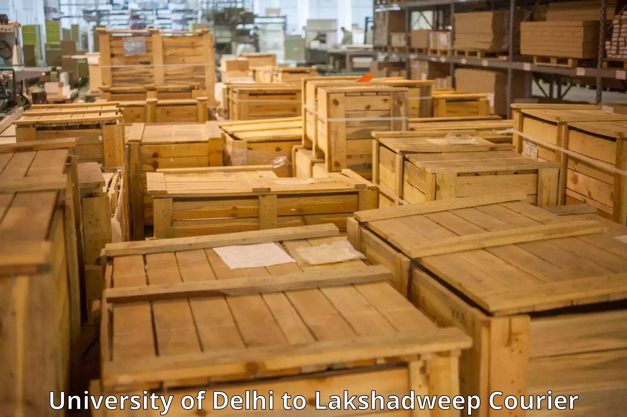 Baggage shipping rates calculator University of Delhi to Lakshadweep