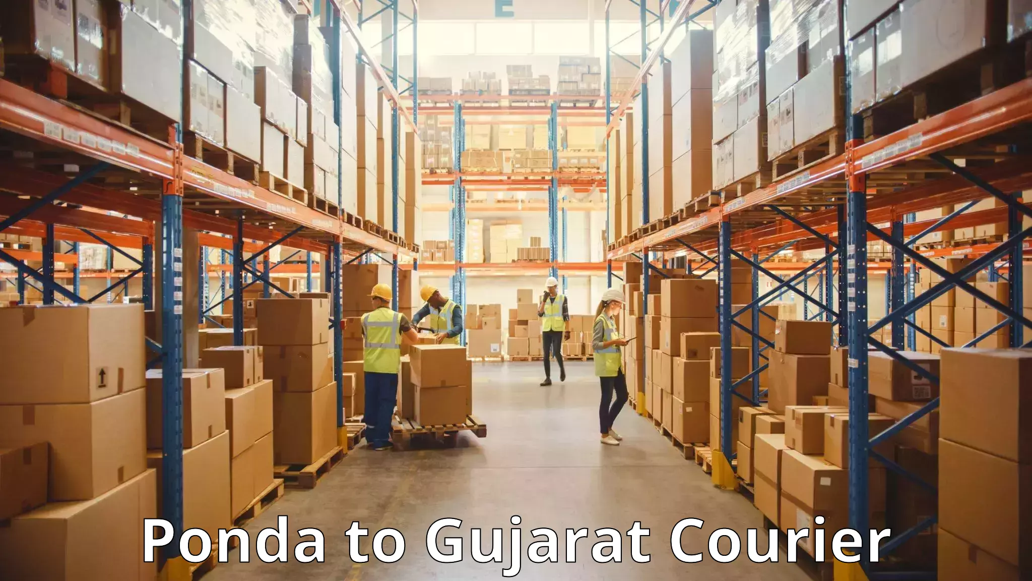 Door-to-door baggage service Ponda to Gujarat